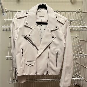 Blank NYC White Faux Leather Biker Jacket